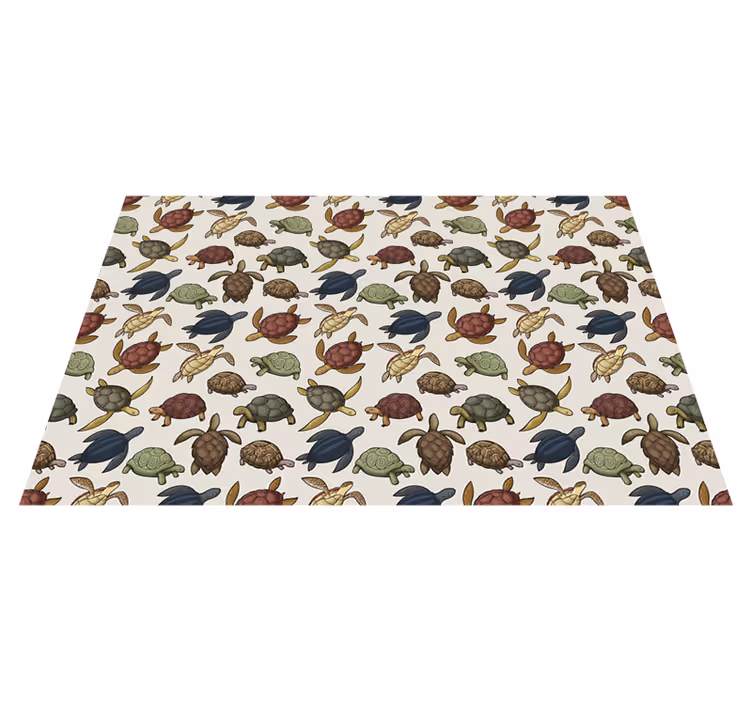 Vinyl teppich tiere schildkröten illustration - TenStickers