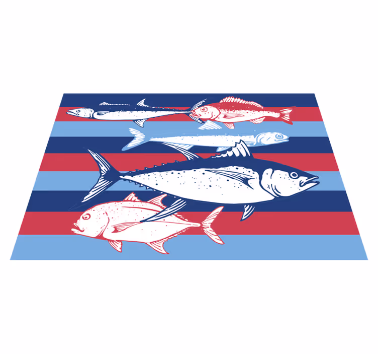 Vinyl Teppich Tiere fischstreifenillustration - TenStickers