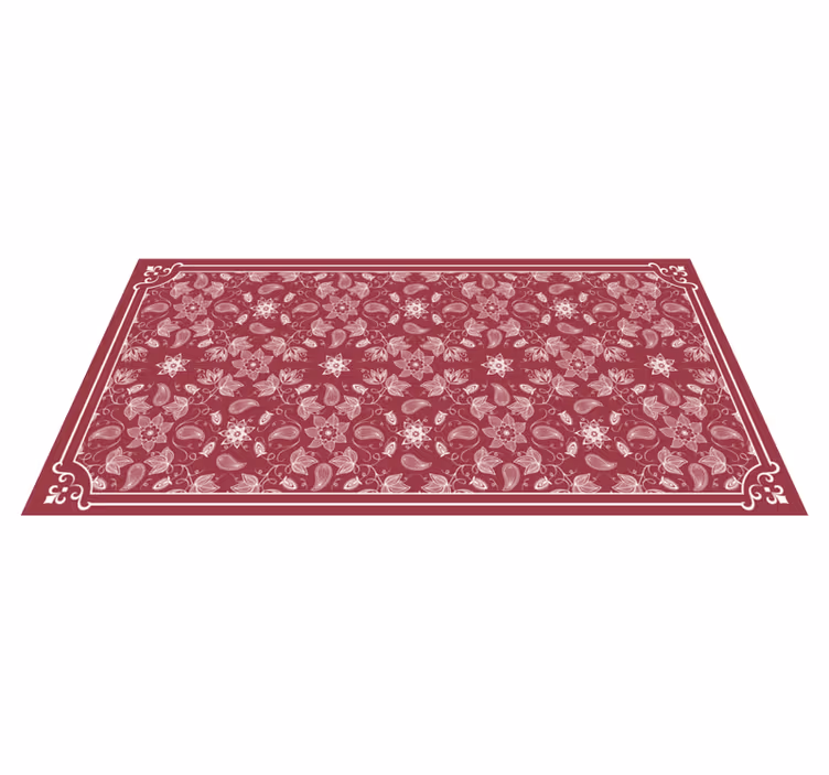 Vinyl Teppich Mosaik wandteppich mit blumenmuster - TenStickers