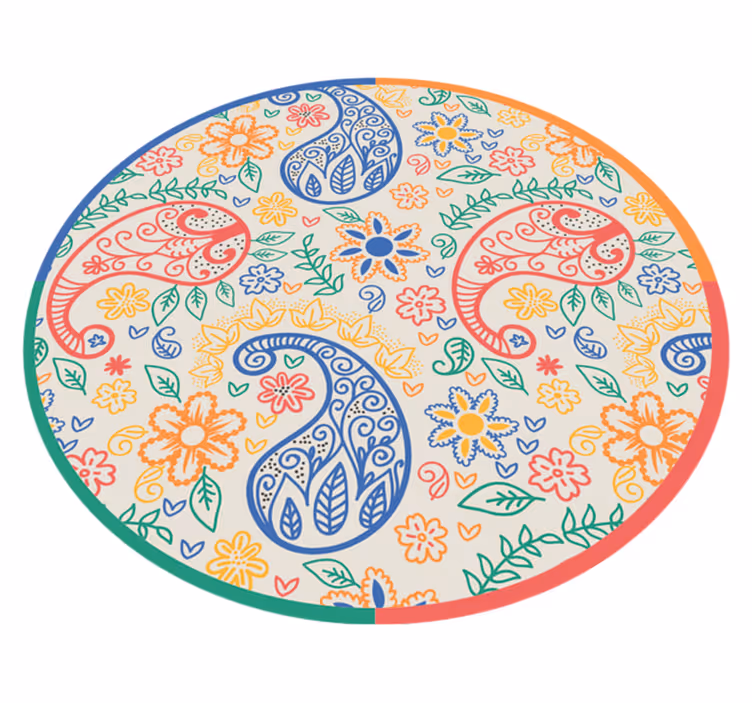 Vinyl Teppich Blumen florale paisley-motive - TenStickers