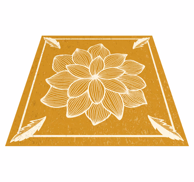 Vinyl Teppich Blumen goldenes blumenmuster - TenStickers