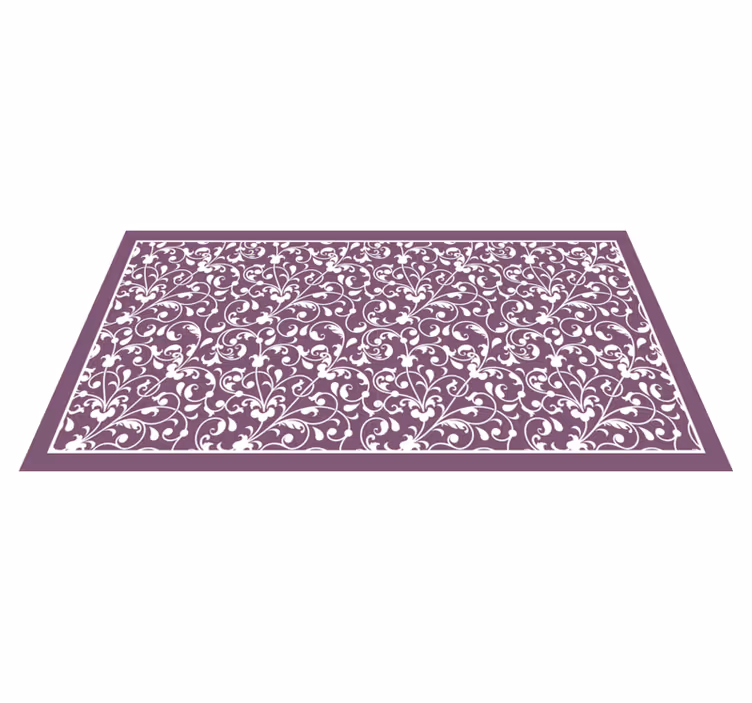 Vinyl teppich blumen mit elegantem schwirrmuster - TenStickers