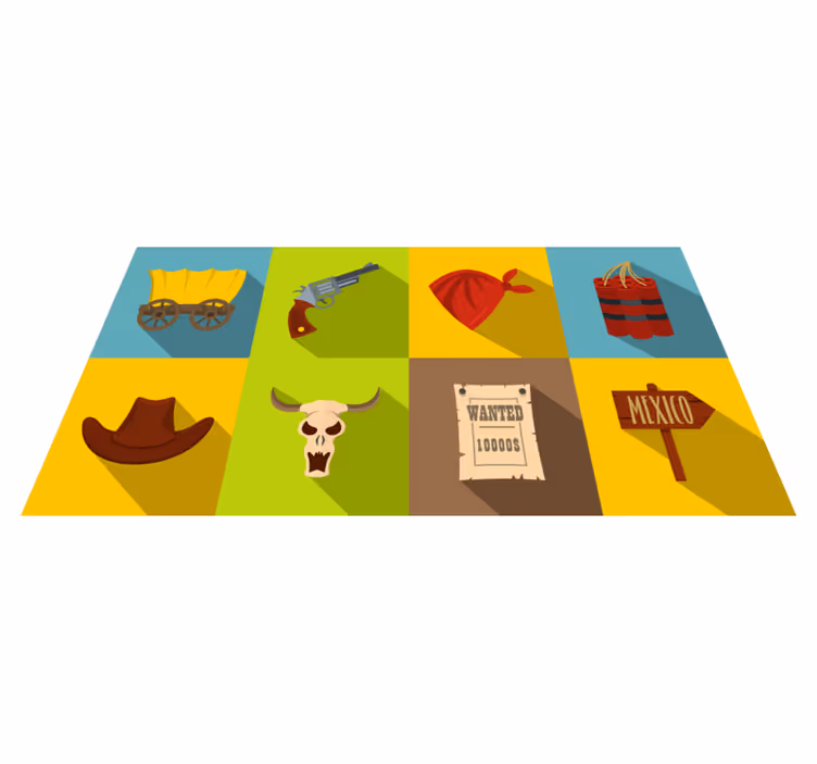 Vinyl Teppich Spiele western-abenteuer - TenStickers