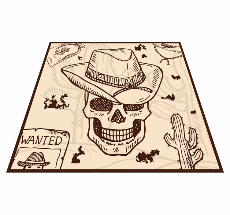Vinyl Teppich Jugendzimmer illustration mit western-motiven - TenStickers