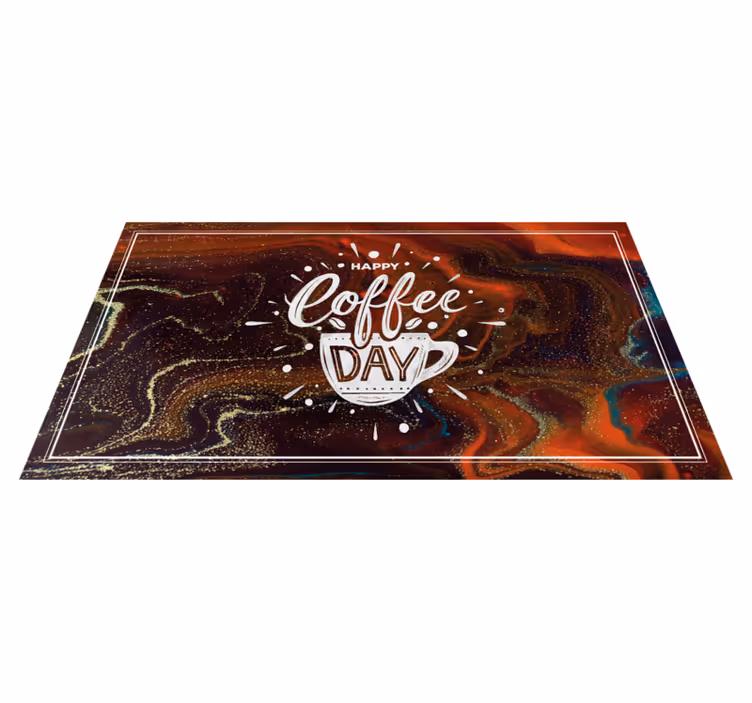 Vinylteppich Spruch Kaffeemarmor - TenStickers