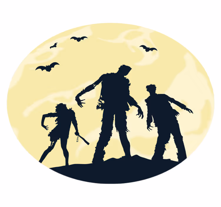 Vinyl teppich halloween mit halloween silhouetten - TenStickers