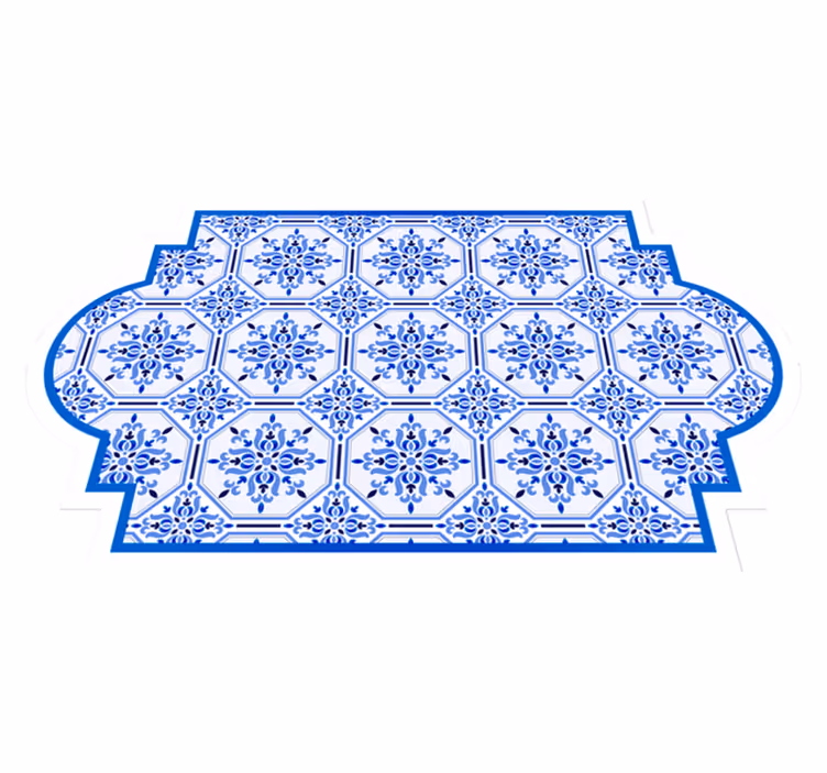 Vinyl Teppich Fliesenoptik verzierte blaue fliesen - TenStickers