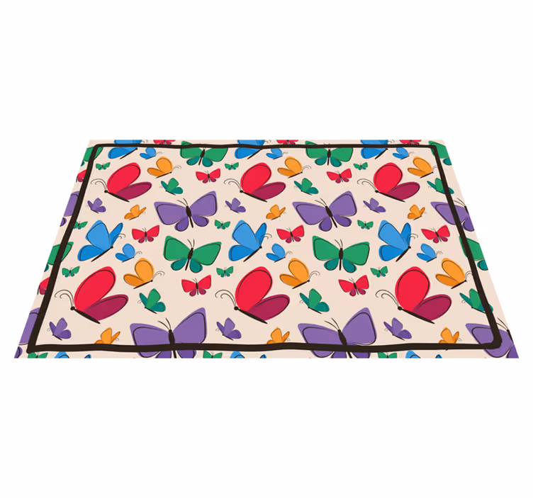 Vinyl Teppich Blumen schmetterlingsreichtum - TenStickers