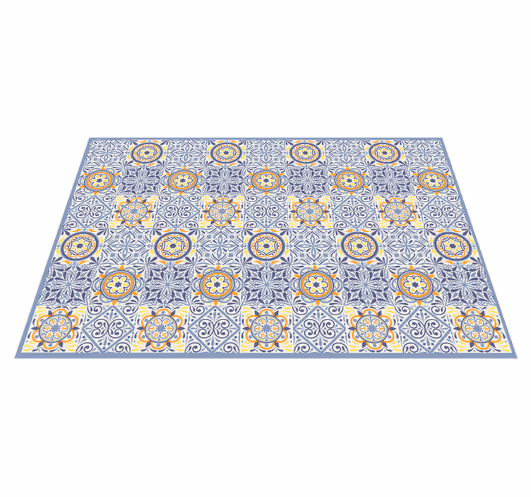 Vinyl Teppich Fliesenoptik farbenfrohes mittelmeer - TenStickers