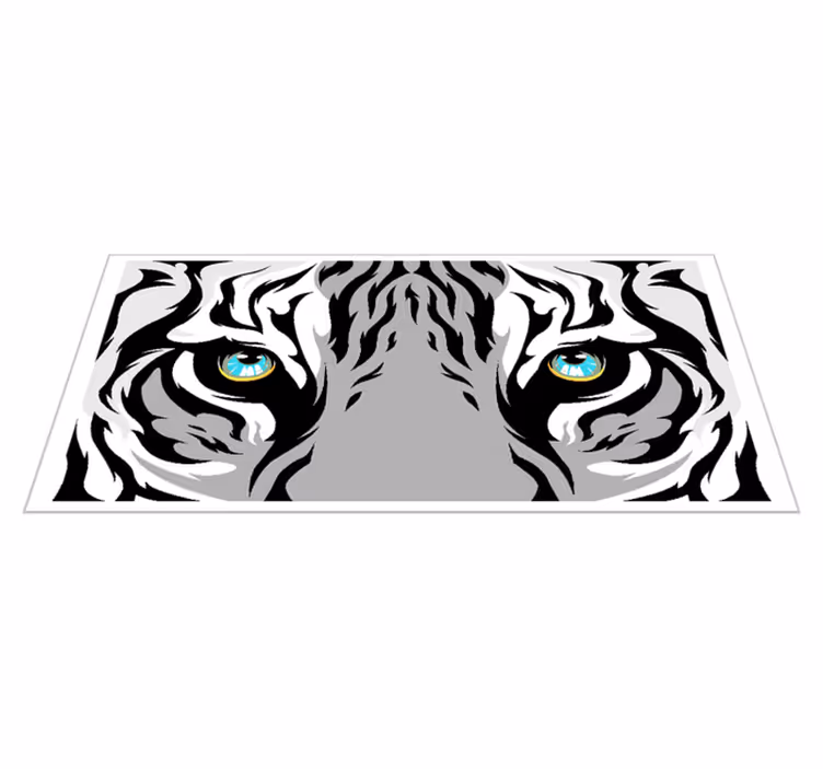 Vinyl Teppich Tiermuster tigerblick-grafik - TenStickers
