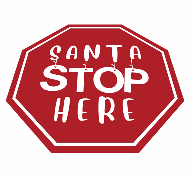 Vinyl Teppich Weihnachten weihnachtsmann-stoppschild - TenStickers