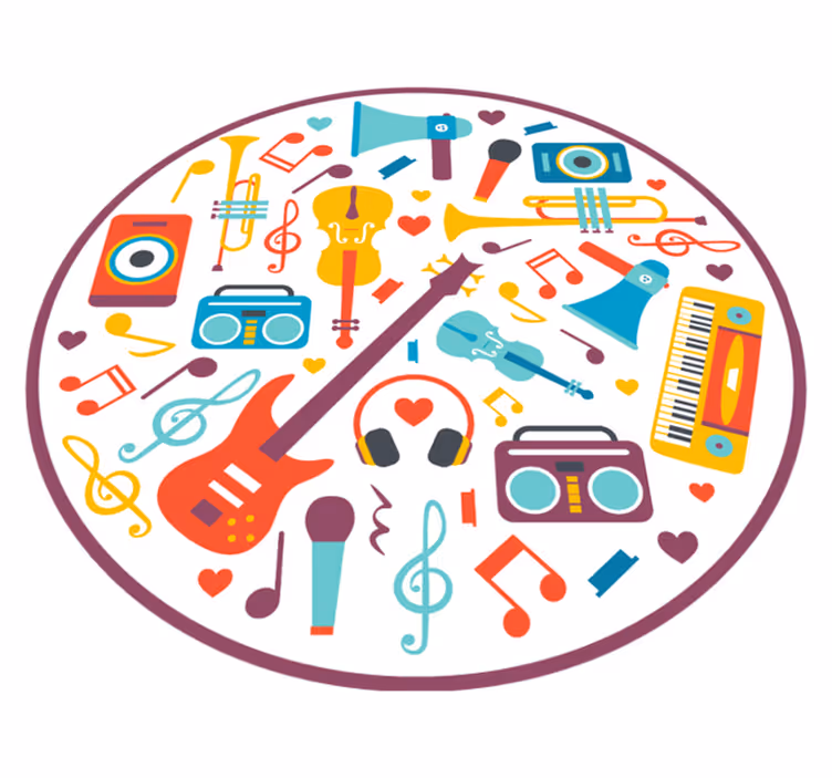 Vinyl Teppich kindlich musikalischer spielkreis - TenStickers