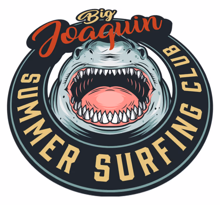 Vinyl Teppich mit Namen hai-surf-emblem - TenStickers