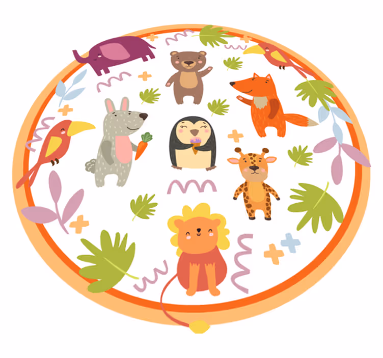 Vinyl Teppich Kinder rundreise durch den dschungel - TenStickers