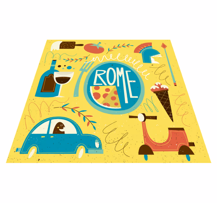 Vinyl Teppich Alphabet rom-themenillustration - TenStickers