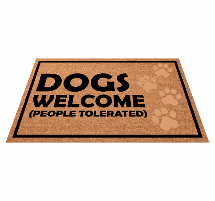 Vinyl Teppich Text hunde willkommensschild - TenStickers