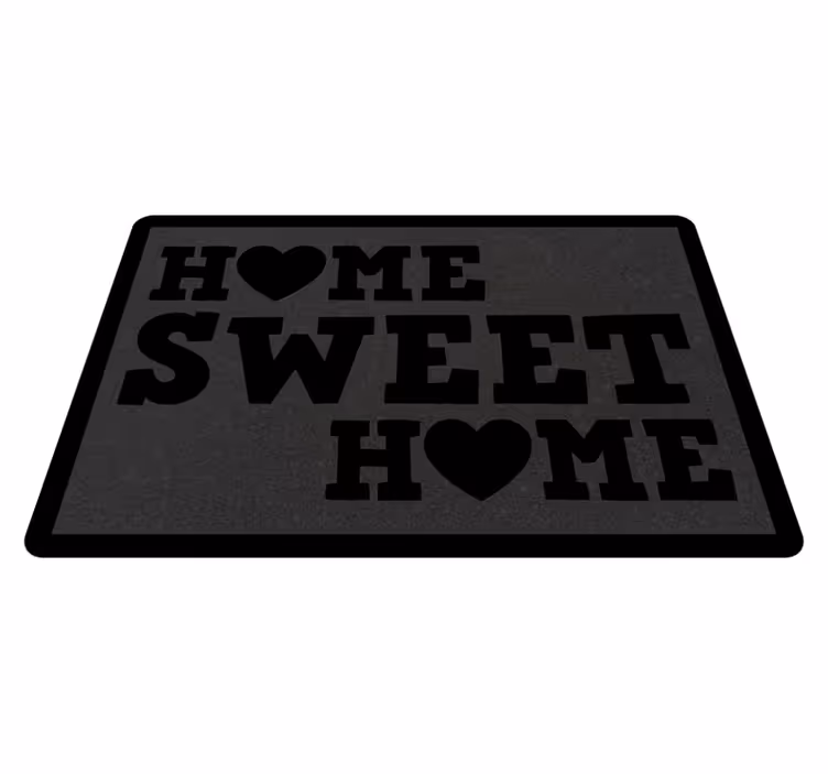 Vinylteppich Spruch Zuhause süßes zuhause mit herz - TenStickers