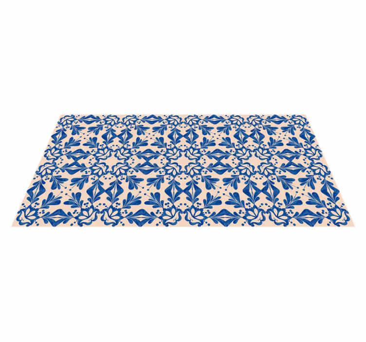 Vinylteppich Mosaik Blau beige dekorativ - TenStickers