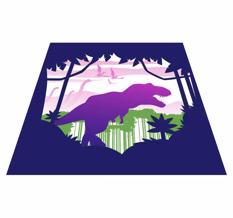 Vinyl Teppich kindlich dinosaurier-silhouette - TenStickers
