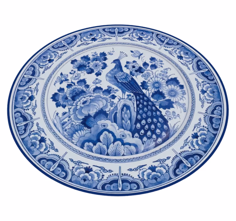 Vinyl Teppich Tiere pfau porzellan - TenStickers