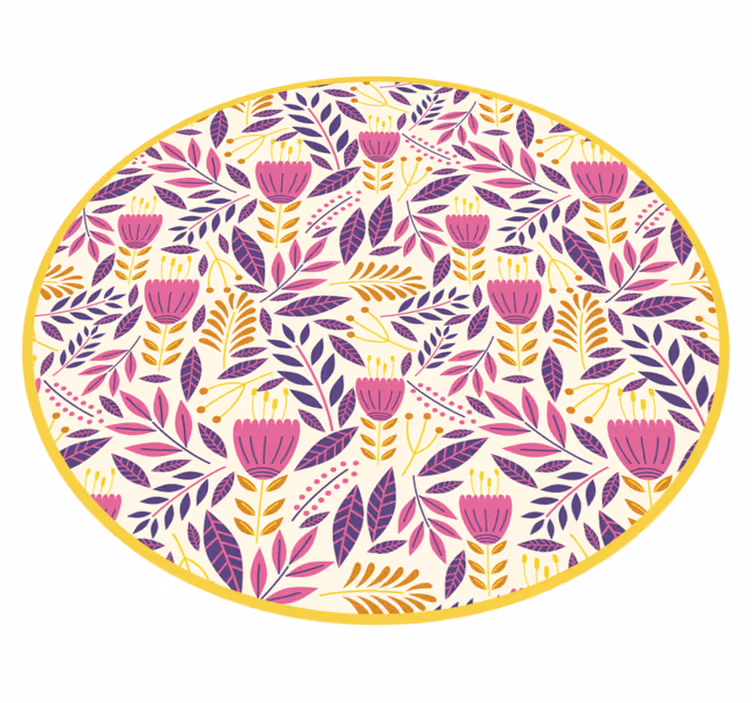 Vinyl Teppich Blumen florales symmetriedesign - TenStickers