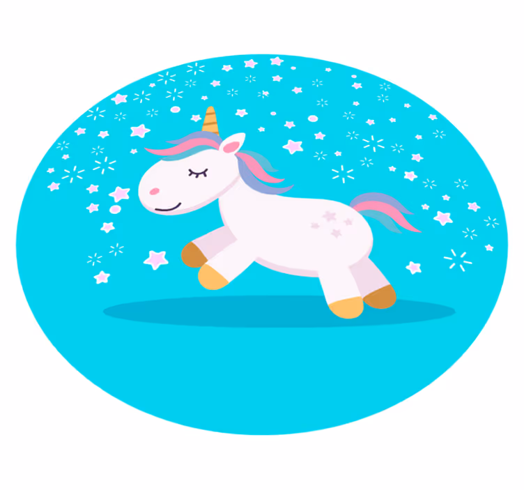 Vinyl Teppich Kinderzimmer einhornillustration - TenStickers
