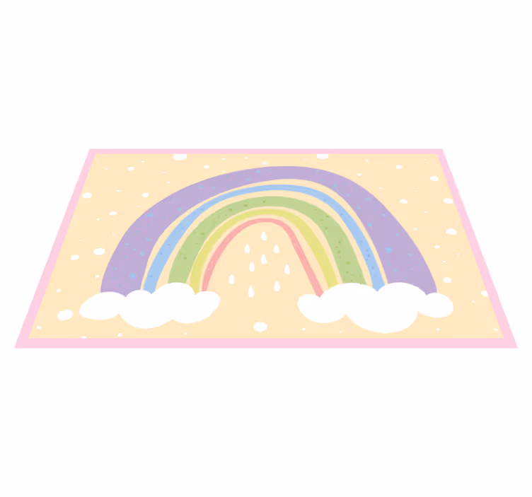 Vinyl Teppich kindlich pastell regenbogen - TenStickers