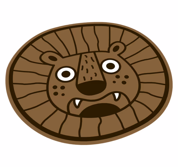 Vinyl Teppich Kinderzimmer löwe cartoon kreis - TenStickers