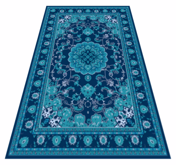 Vinyl teppich mandala teal mandala eleganz - TenStickers