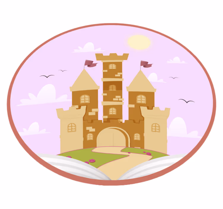Vinyl Teppich Kinderzimmer märchenschloss - TenStickers