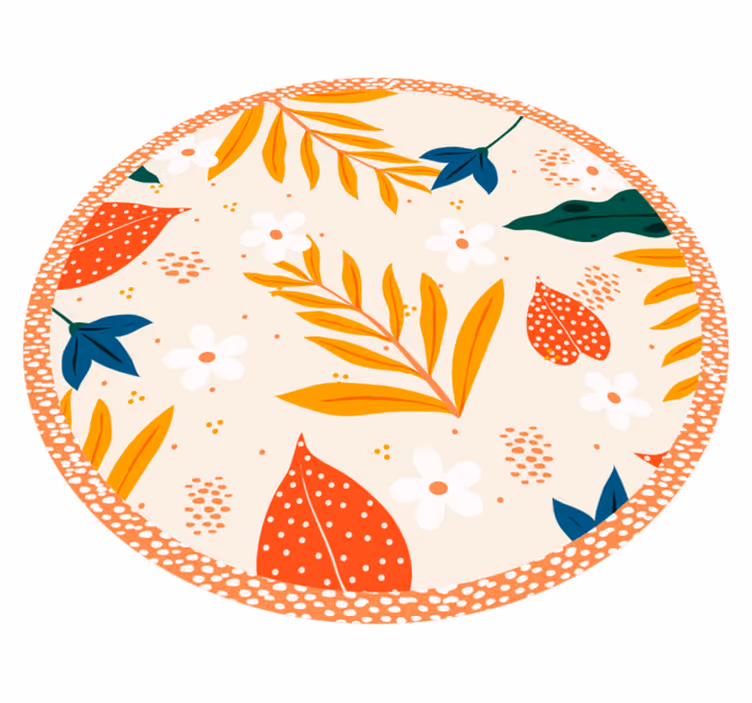 Vinyl Teppich Blumen herbstliches botanisches muster - TenStickers