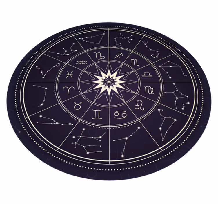 Vinyl Teppich rund astrologischer kompass - TenStickers