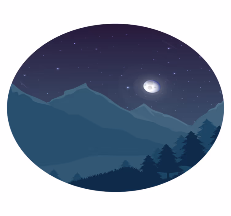 Vinyl Teppich Natur bergige nacht - TenStickers