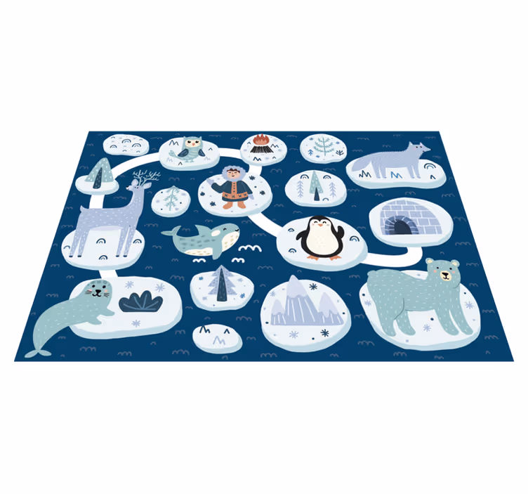 Vinyl Teppich Kinderzimmer arktisches abenteuer - TenStickers