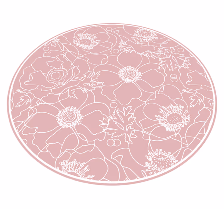 Vinyl Teppich Blumen florales umrissmotiv - TenStickers