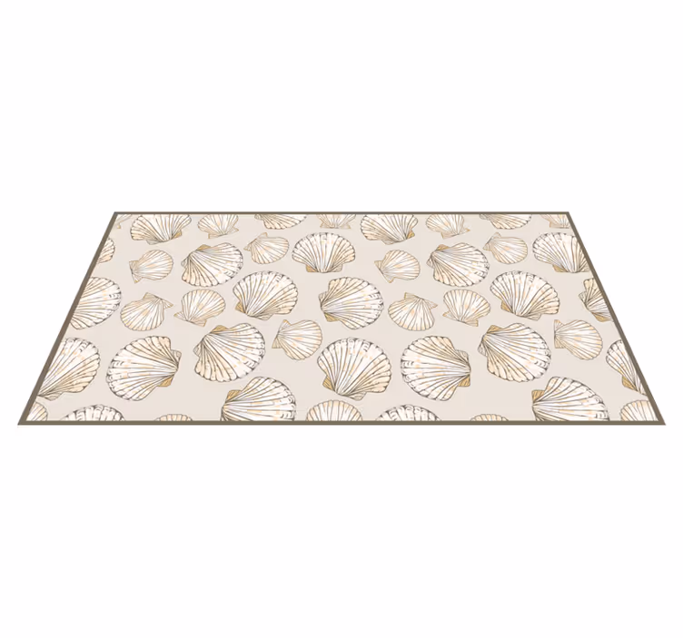 Vinyl Teppich Blumen vergoldete muscheln - TenStickers