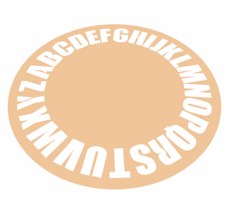 Vinyl Teppich Alphabet kreisförmige alphabet-Anordnung - TenStickers