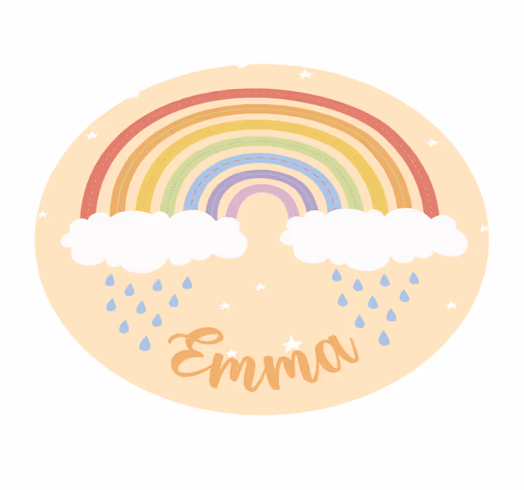 Vinyl Teppich mit Namen anpassbarer regenbogen - TenStickers