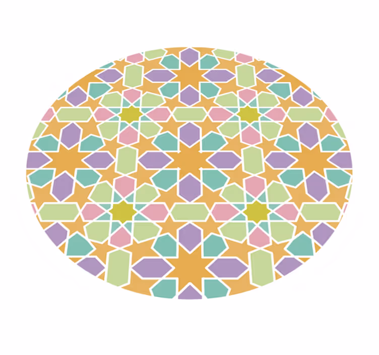 Vinyl Teppich geometrisch stern mosaik kreis - TenStickers