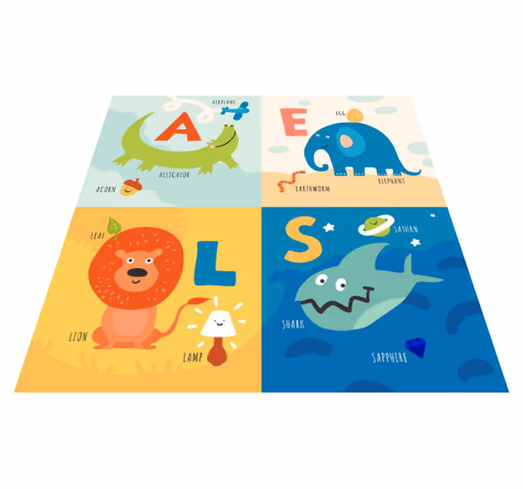 Vinyl teppich alphabet lernendes design - TenStickers