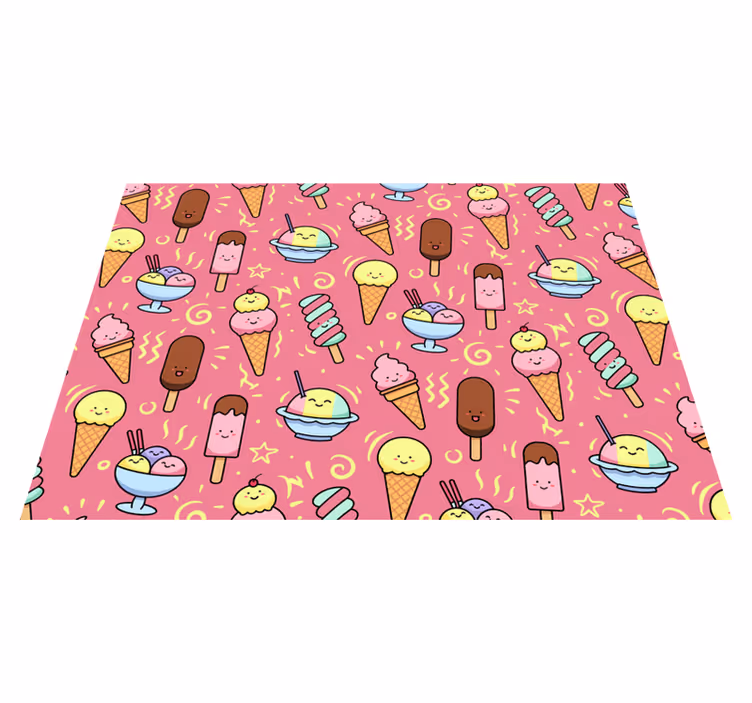 Vinyl Teppich Kinder verspieltes Dessertmuster - TenStickers