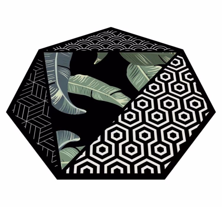 Vinyl Teppich Blumen botanisches sechseck - TenStickers