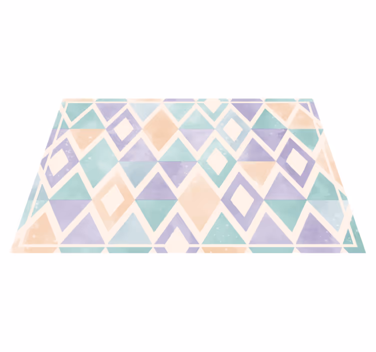 Vinyl Teppich geometrisch geometrische pastellpalette - TenStickers