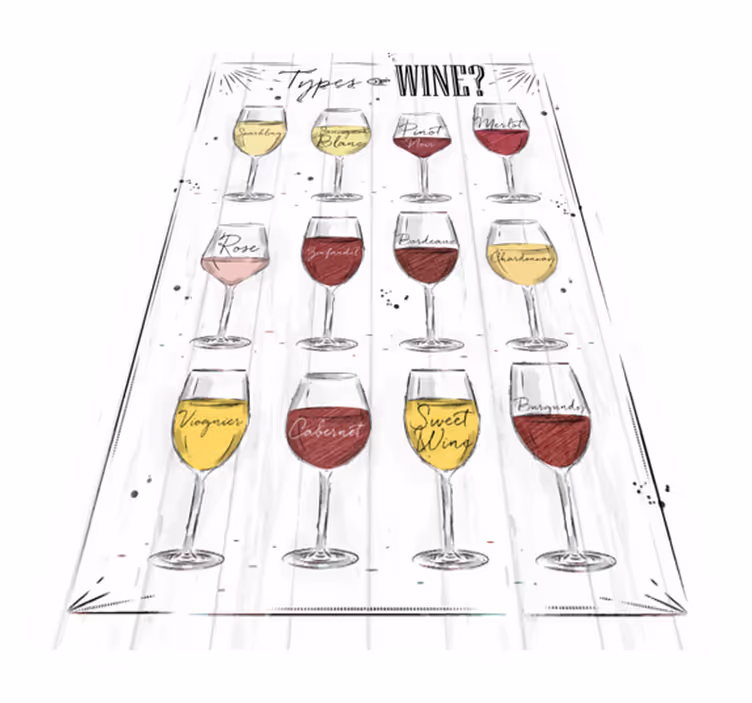 Vinylteppich Spruch Art der weine rot - TenStickers