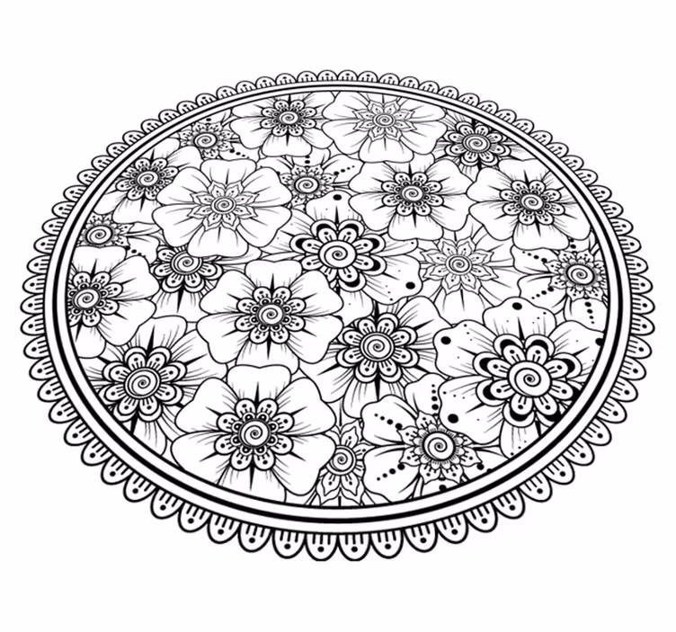 Vinyl teppich mandala blumendesign - TenStickers