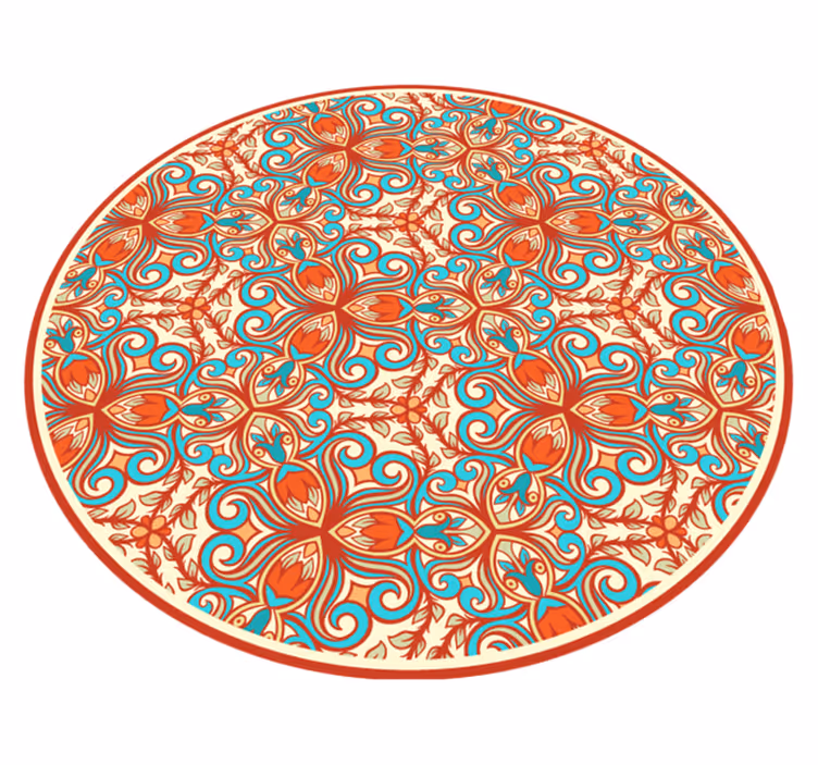 Vinyl Teppich Mandala verziertes kreisförmiges muster - TenStickers