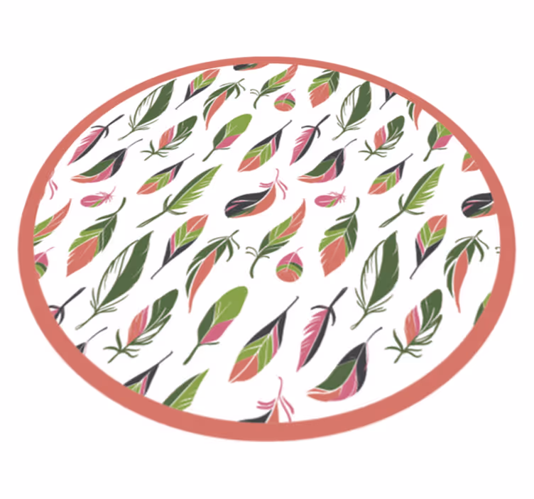 Vinyl Teppich Blumen botanisch gemusterter kreis - TenStickers