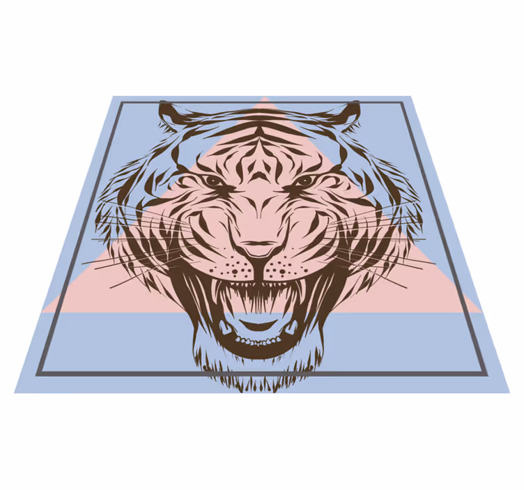 Vinyl Teppich Tiere stilisiertes tigerporträt - TenStickers