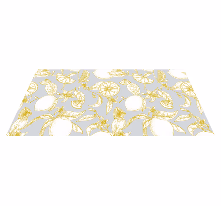 Vinyl Teppich Blumen botanisches zitrusmuster - TenStickers