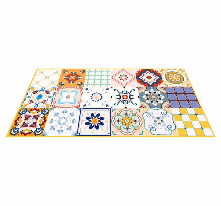 Vinyl Teppich Fliesenoptik mosaikfliesenmuster - TenStickers